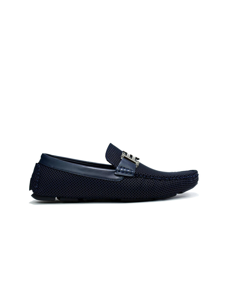 Double H Buckle Loafer Navy