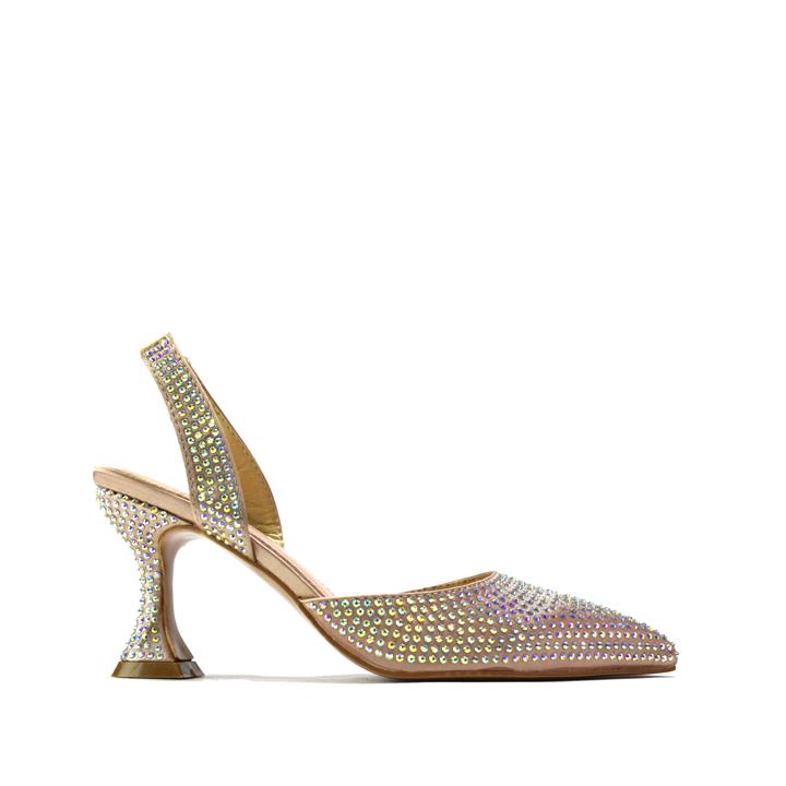 Women Slip on Kitten Heel Pumps Rose Gold