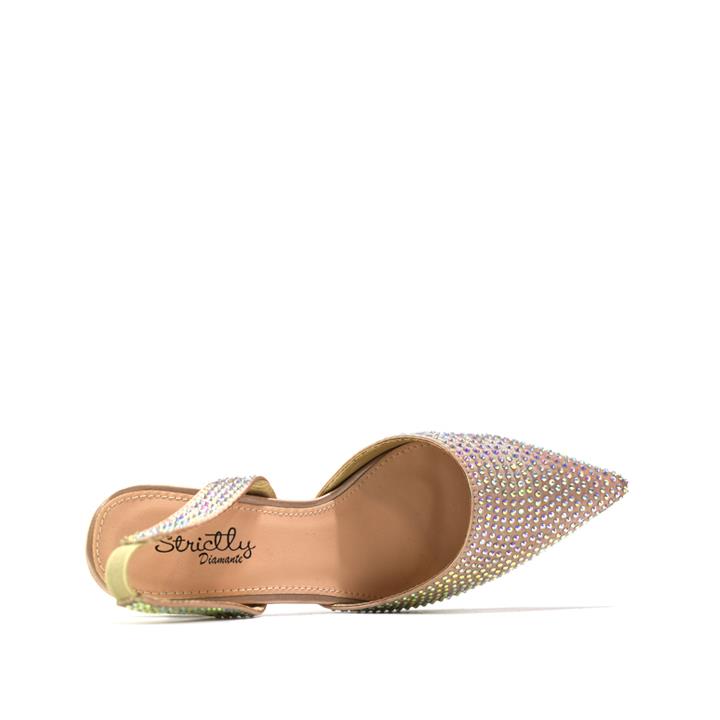 Women Slip on Kitten Heel Pumps Rose Gold