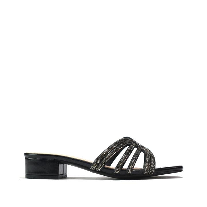 Women Dress Low Block Heel Sandal Black