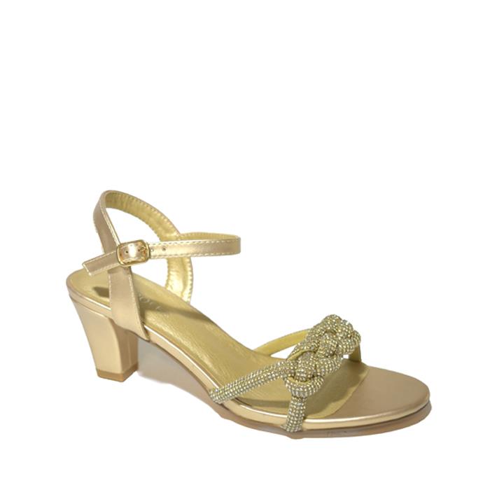 Women's Sparkly Diamante Sandals Gold