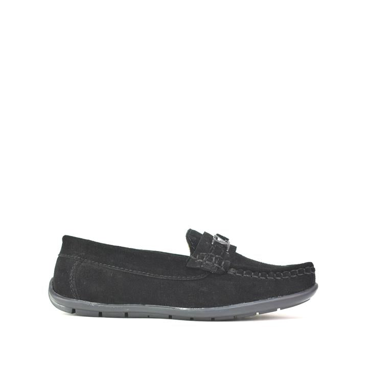 Loafers for Boys Black Suede