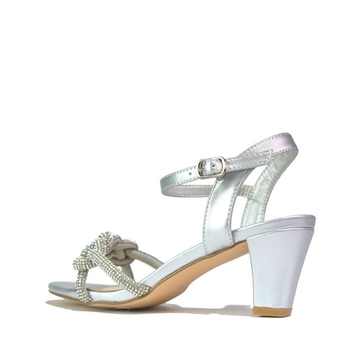 Women's Sparkly Diamante Sandals Silver