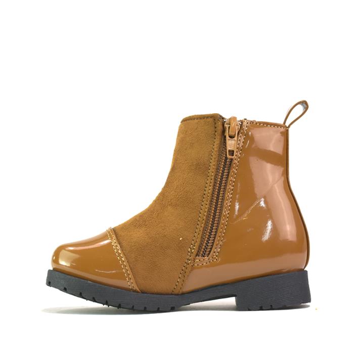 Girl's Ankle Boots Tan Patent
