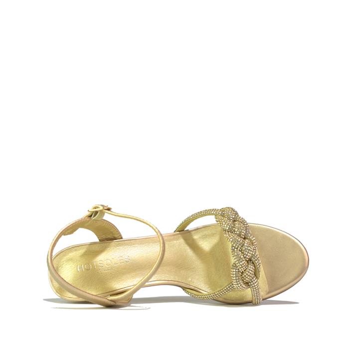 Women's Sparkly Diamante Sandals Gold