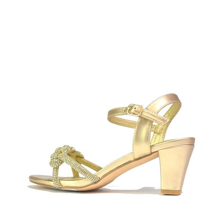 Women's Sparkly Diamante Sandals Gold