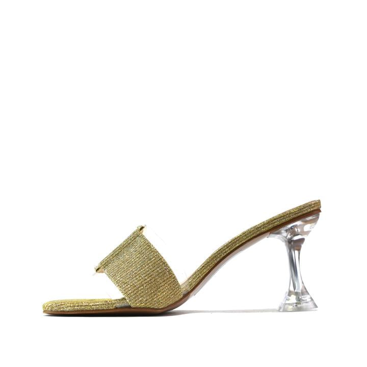 Women Stylish Heel Sandal Gold