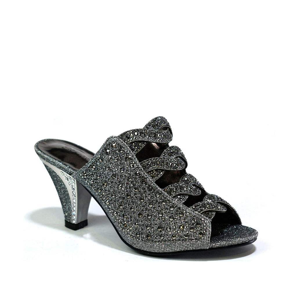 Womens Open Toe Heel Sandals Pewter