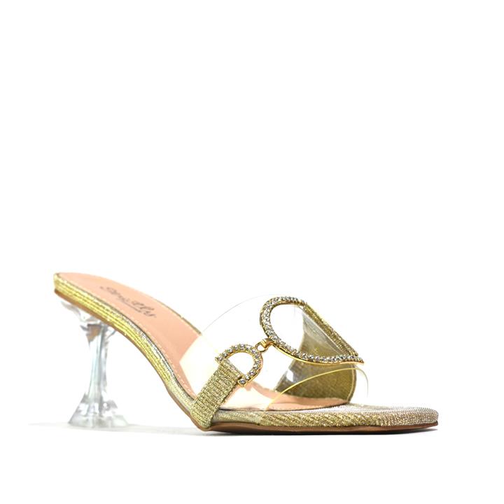 Women Stylish Heel Sandal Gold