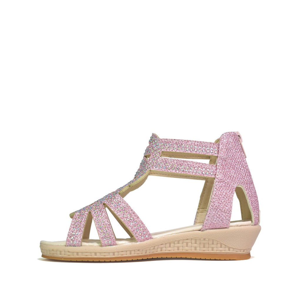 Girls Gladiator Sandals Light Pink