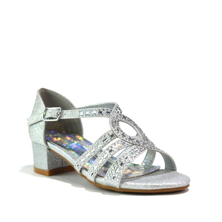 Girls Sandals Party Shoes Silver