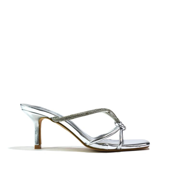 Women's High Heeled Sandal Silver