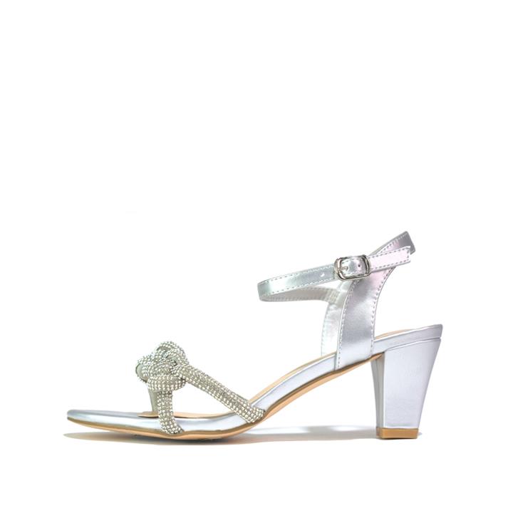 Women's Sparkly Diamante Sandals Silver