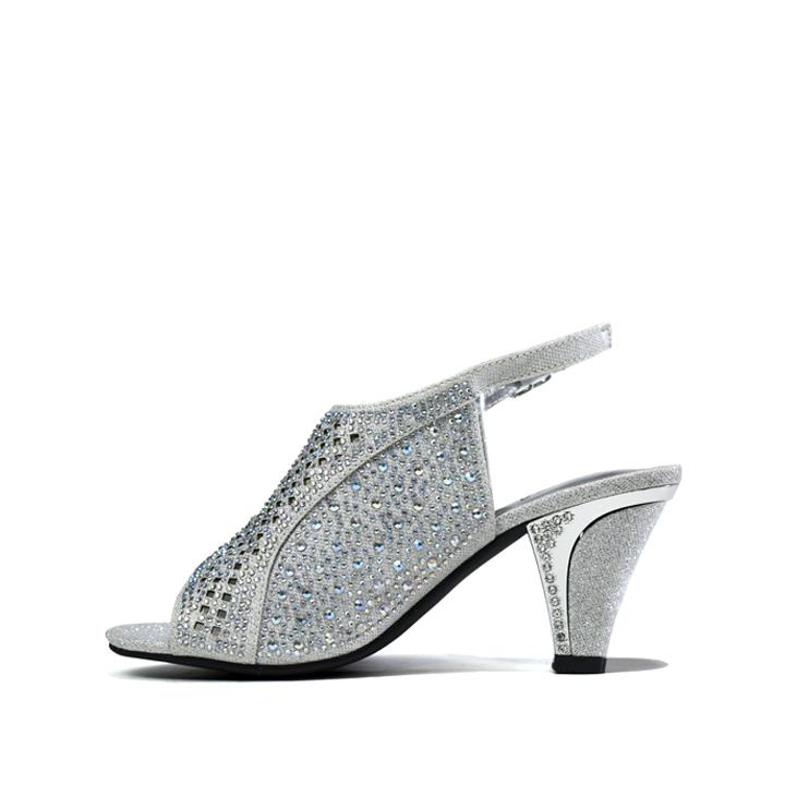 Women's Rhinestone Dress Sandal Silver