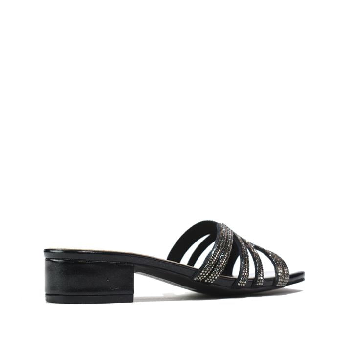 Women Dress Low Block Heel Sandal Black