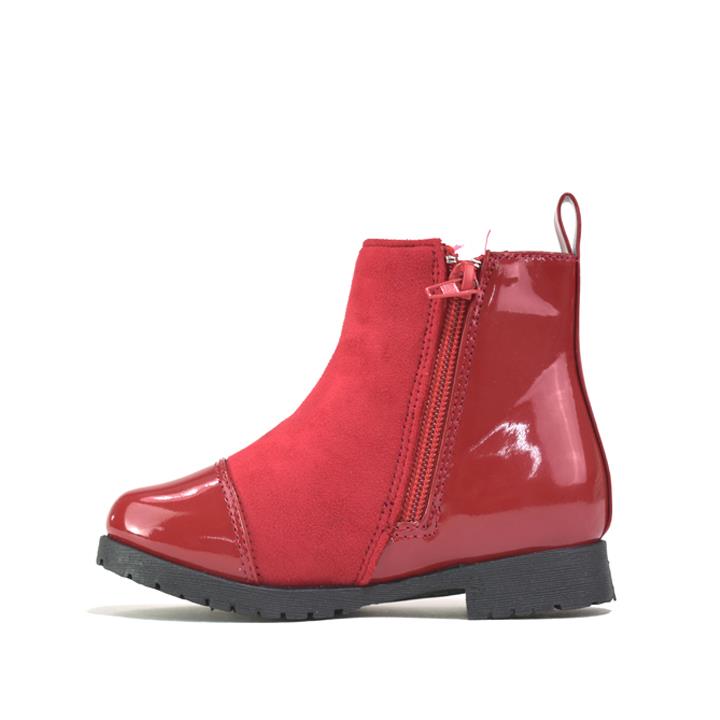 Girl's Ankle Boots Burgundy Patent