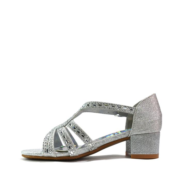 Girls Sandals Party Shoes Silver