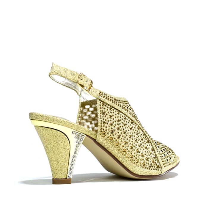 Women's Rhinestone Dress Sandal Gold