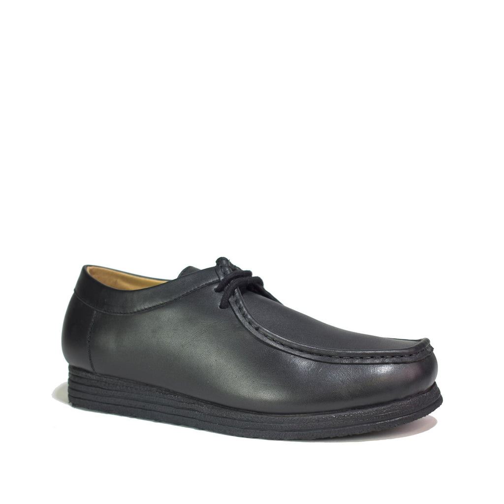Smart School Shoes for Boys Black Leather