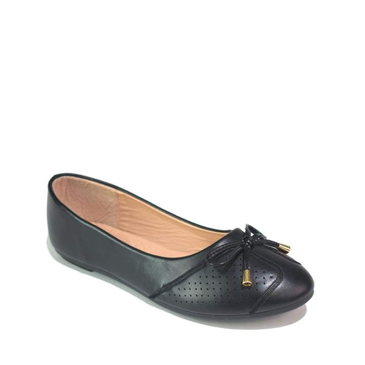 Embroidered Thin Bowknot Black PU