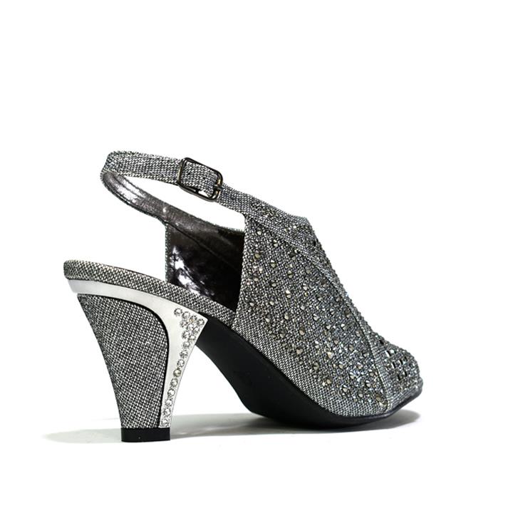 Women's Rhinestone Dress Sandal Pewter