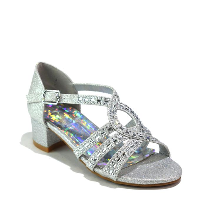 Girls Sandals Party Shoes Silver