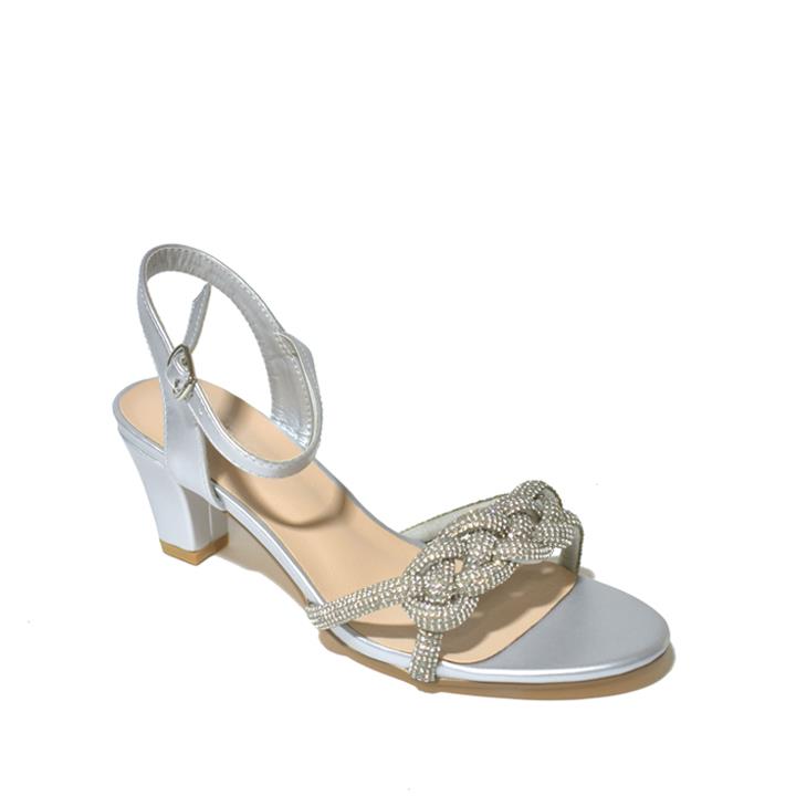 Women's Sparkly Diamante Sandals Silver