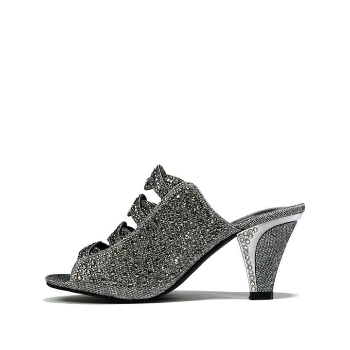 Womens Open Toe Heel Sandals Pewter