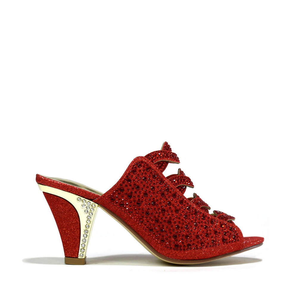 Womens Open Toe Heel Sandals Red