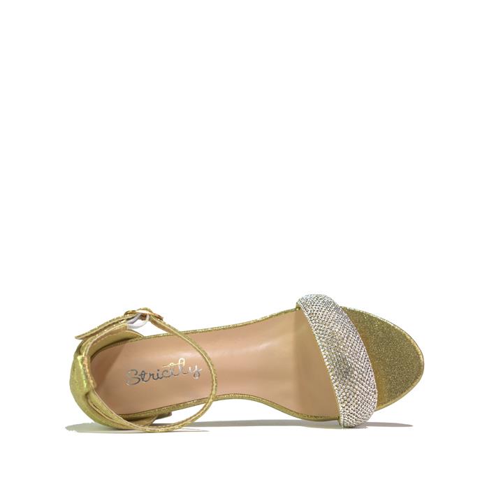 Girl's Rhinestone Heeled Sandal Gold