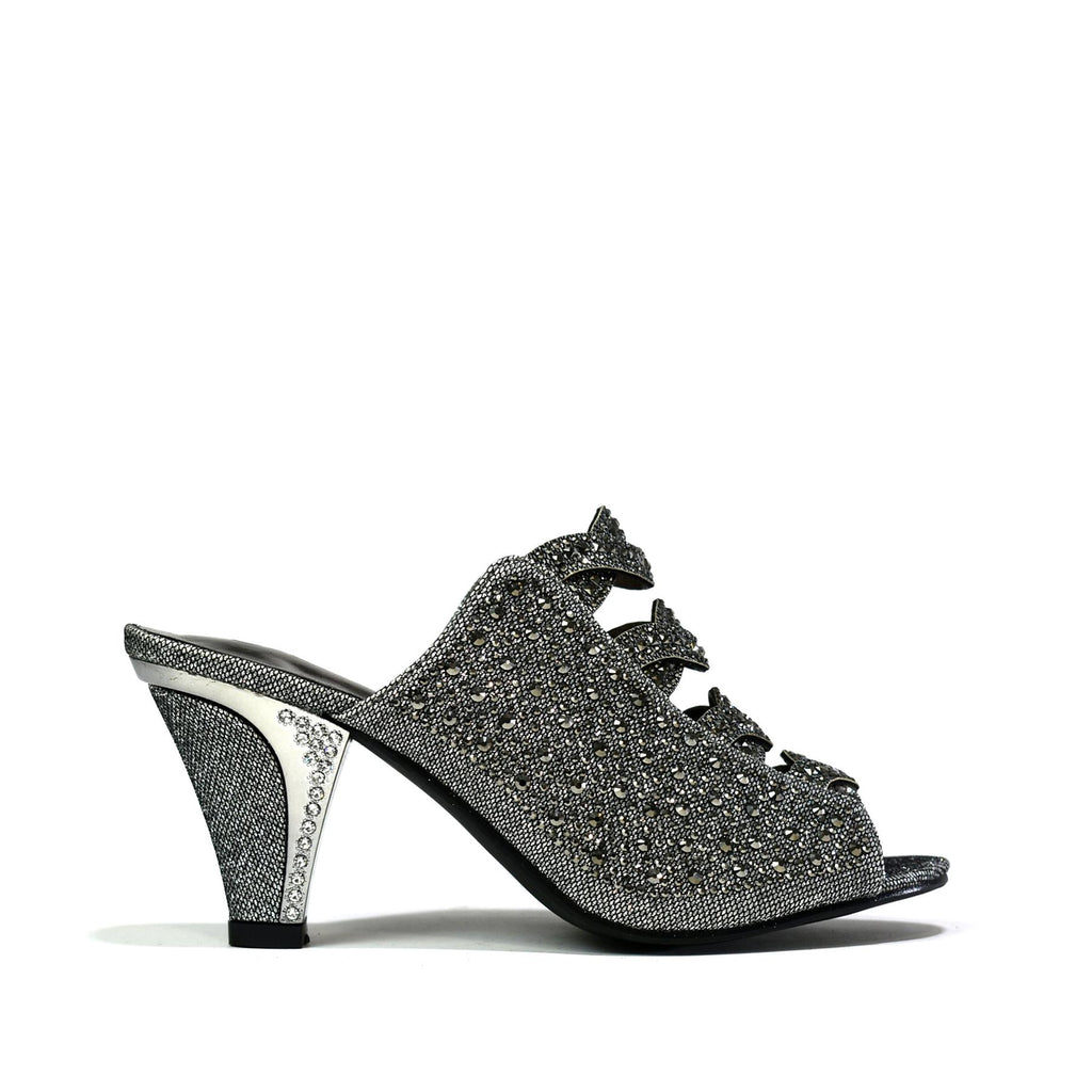 Womens Open Toe Heel Sandals Pewter