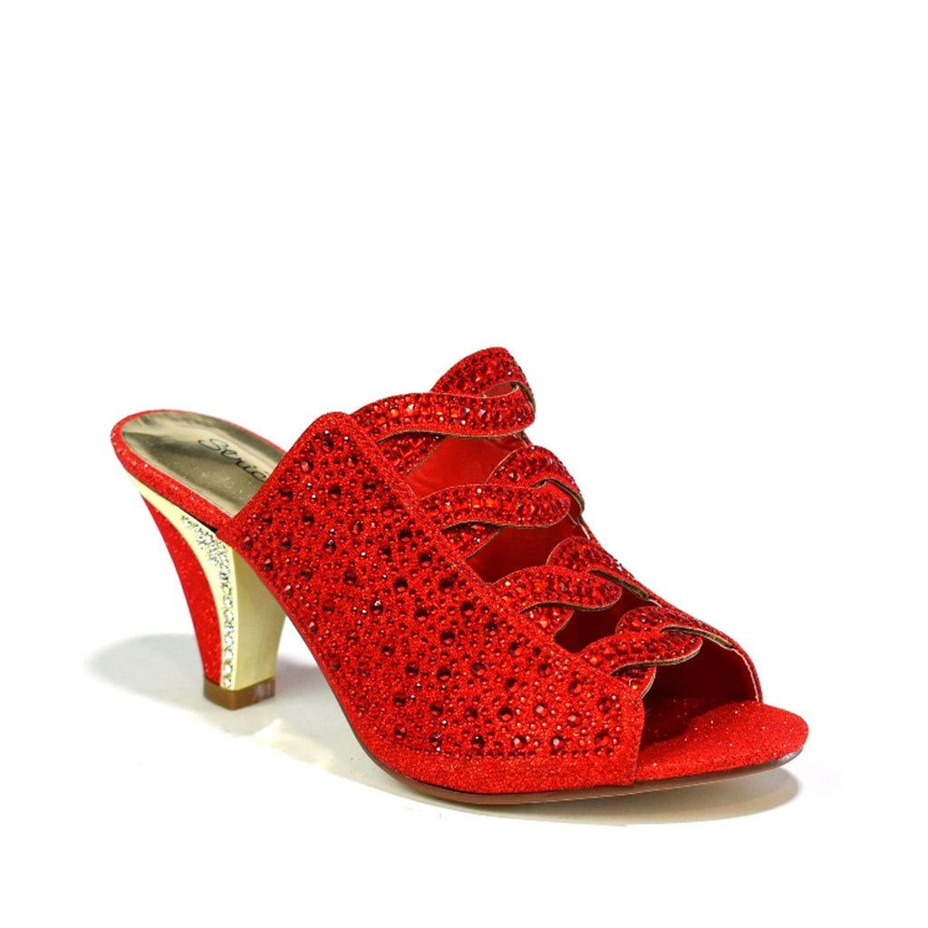 Womens Open Toe Heel Sandals Red