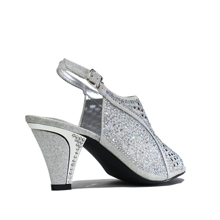 Women's Rhinestone Dress Sandal Silver