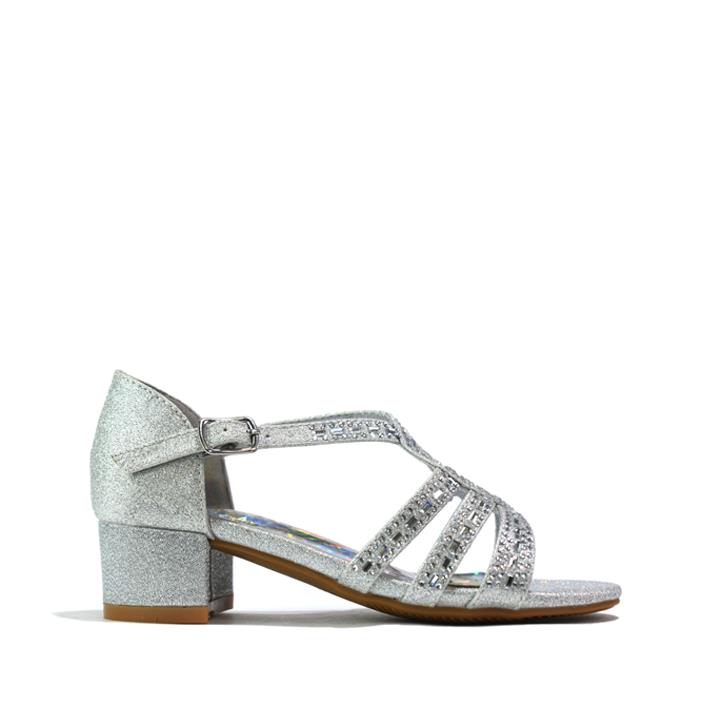 Girls Sandals Party Shoes Silver