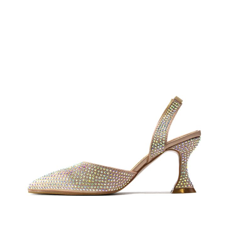 Women Slip on Kitten Heel Pumps Rose Gold