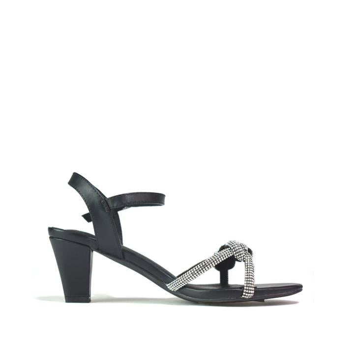 Women's Sparkly Diamante Sandals Black