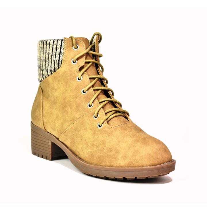 Women's Lace UP Ankle Boots Camel