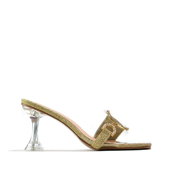 Women Stylish Heel Sandal Gold