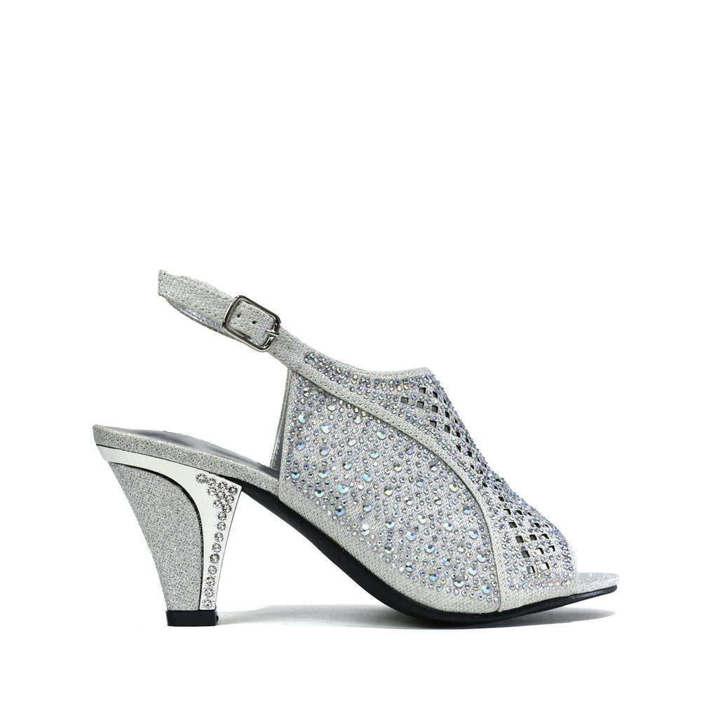 Women's Rhinestone Dress Sandal Silver