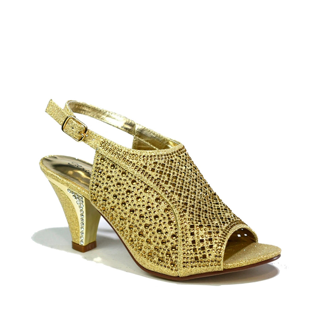 Women's Rhinestone Dress Sandal Gold