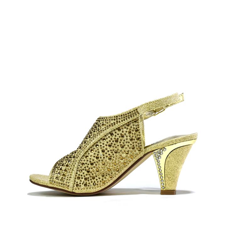 Women's Rhinestone Dress Sandal Gold