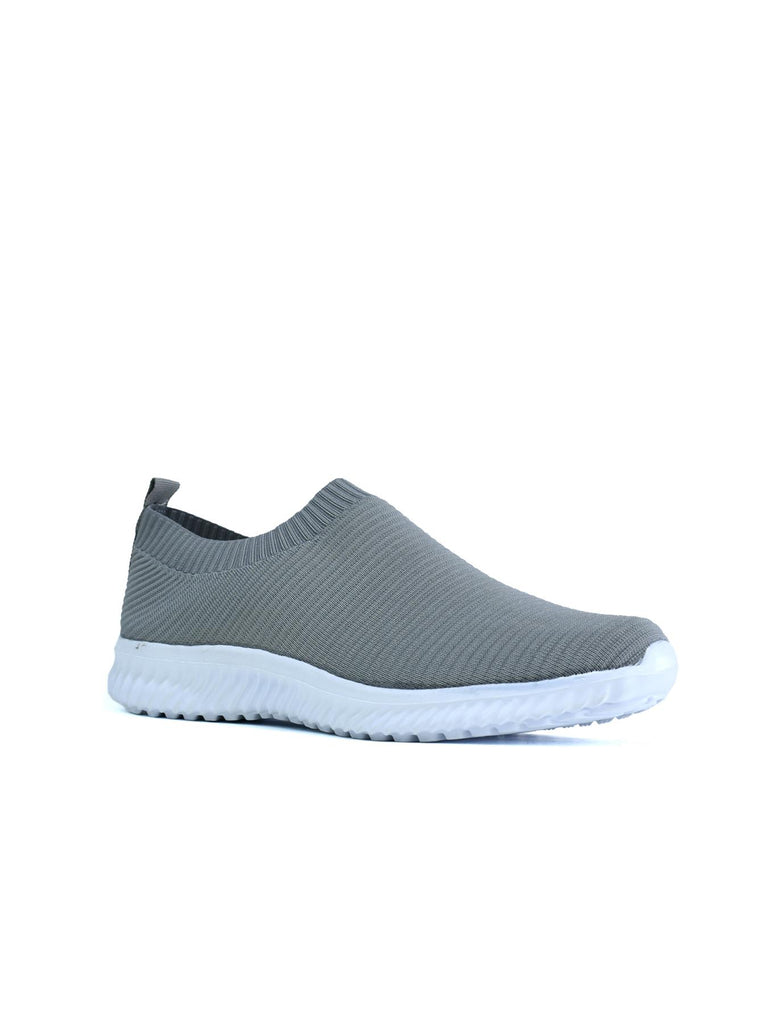 Kids Knitted Trainer Fashion Casual Slip On Shoe Grey
