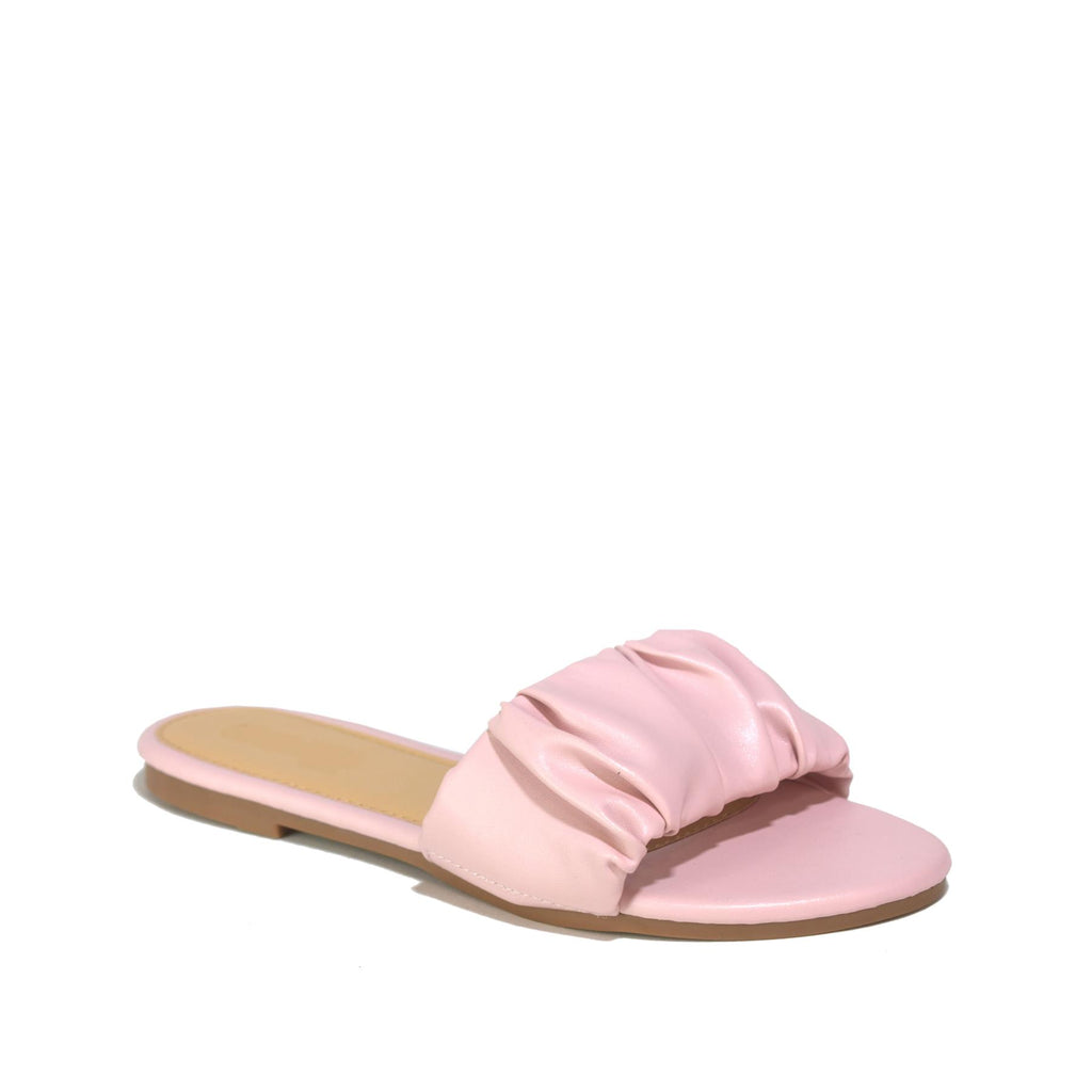 Women Open Toe Flats Pink