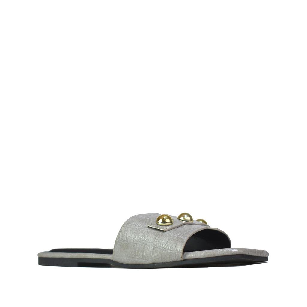 Hot Soles London Sandals With Pearls Grey