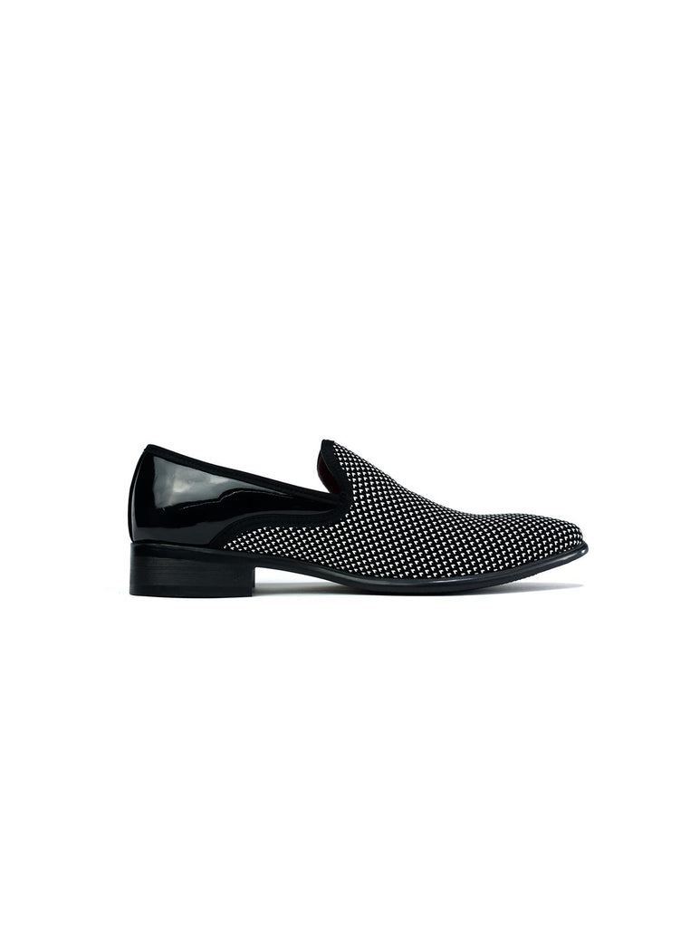 Men's Slip On Shoe With Two Toned White/Black