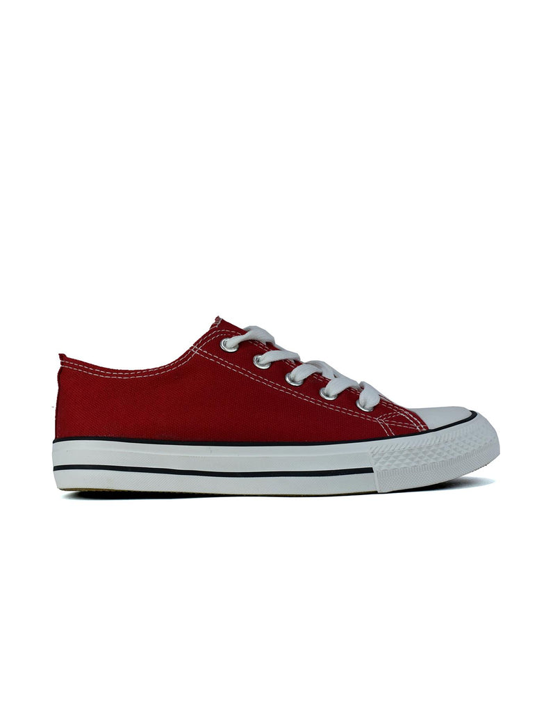 Girls Lace up Canvas Shoes Red
