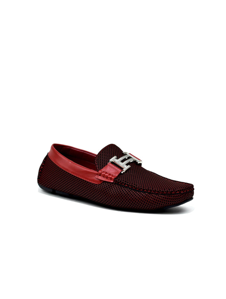 Double H Buckle Loafer Red