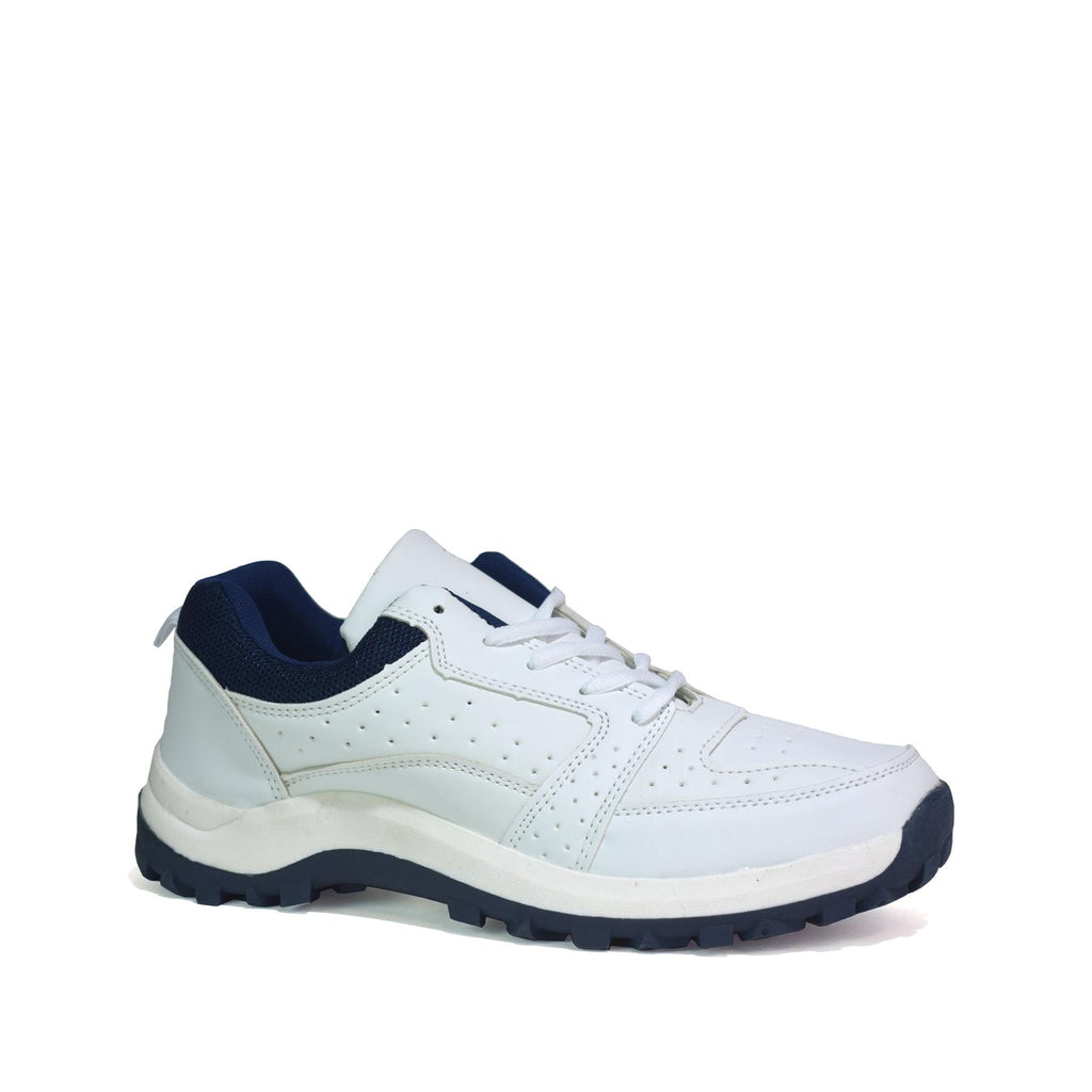 Men's Lace Up Trainers White PU