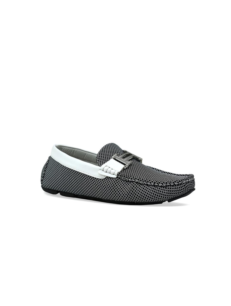 Double H Buckle Loafer White